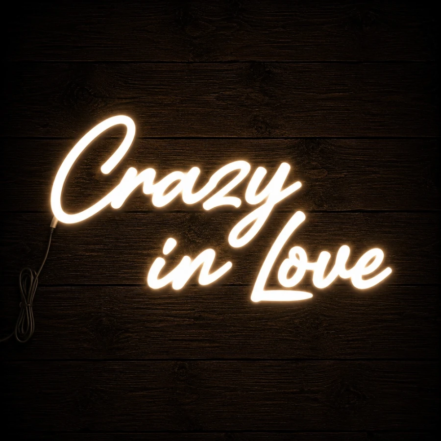 Napis led- Crazy in love - wersja 2