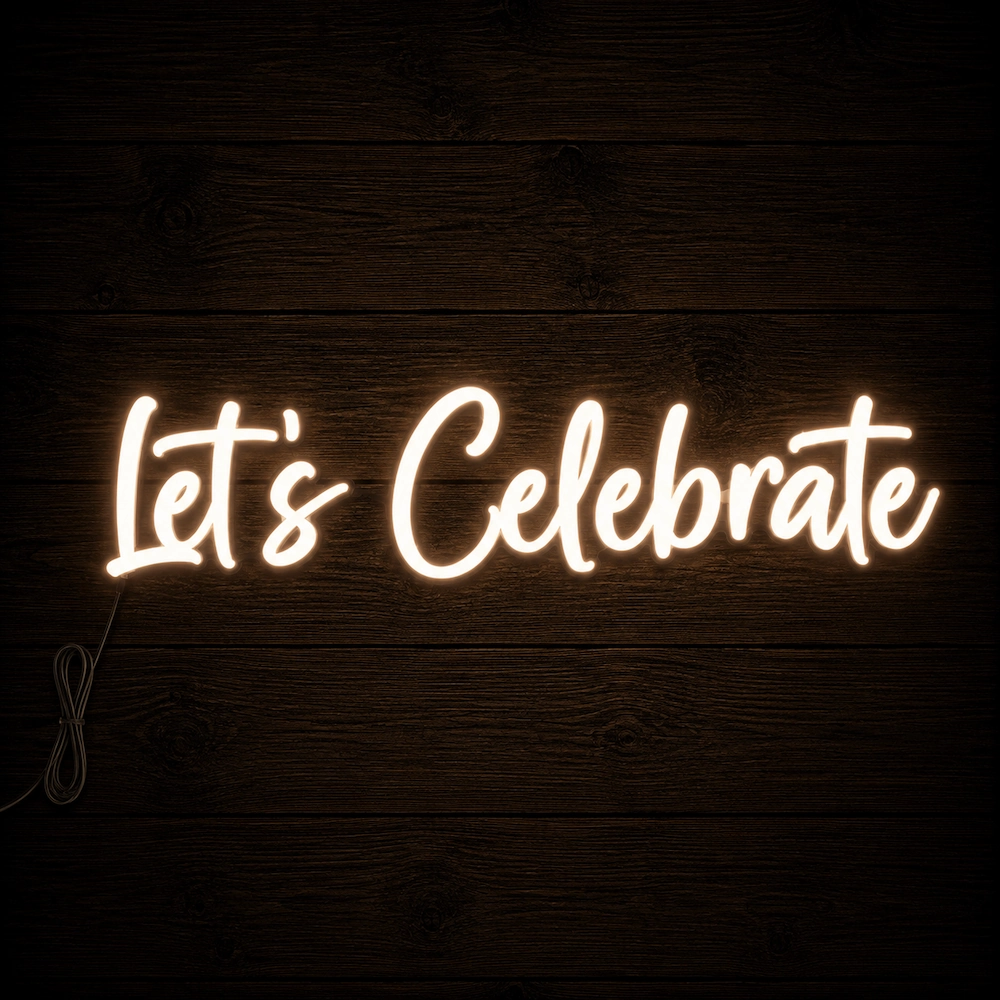 Napis led- Let's Celebrate - wersja 1