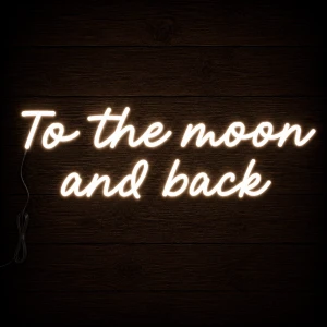 Napis led- To the moon and back - wersja 1