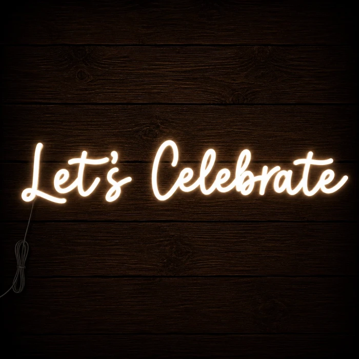 Napis led- Let's Celebrate - wersja 2