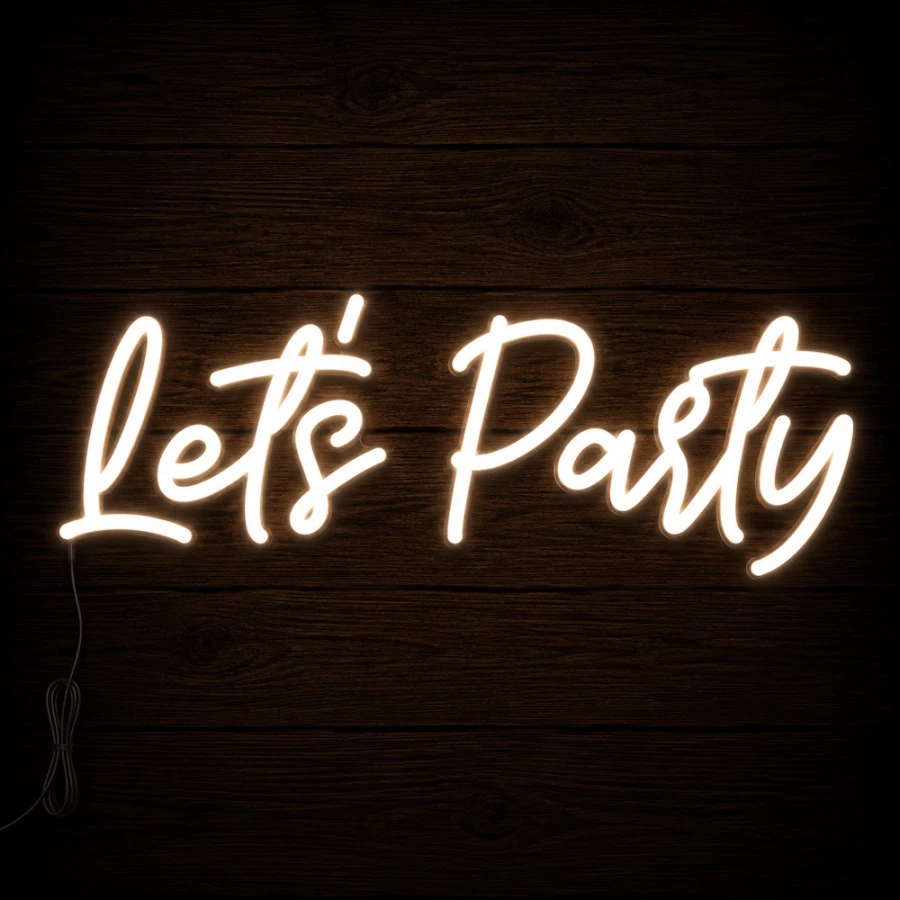 Napis led- Let's Party - wersja 2