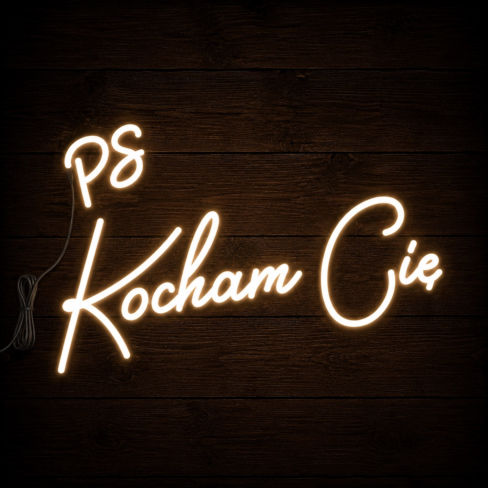 Napis led - PS Kocham Cię