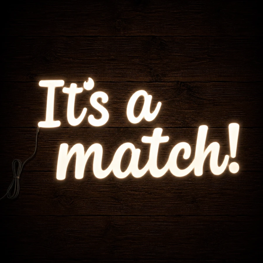 Napis led - It's a match!