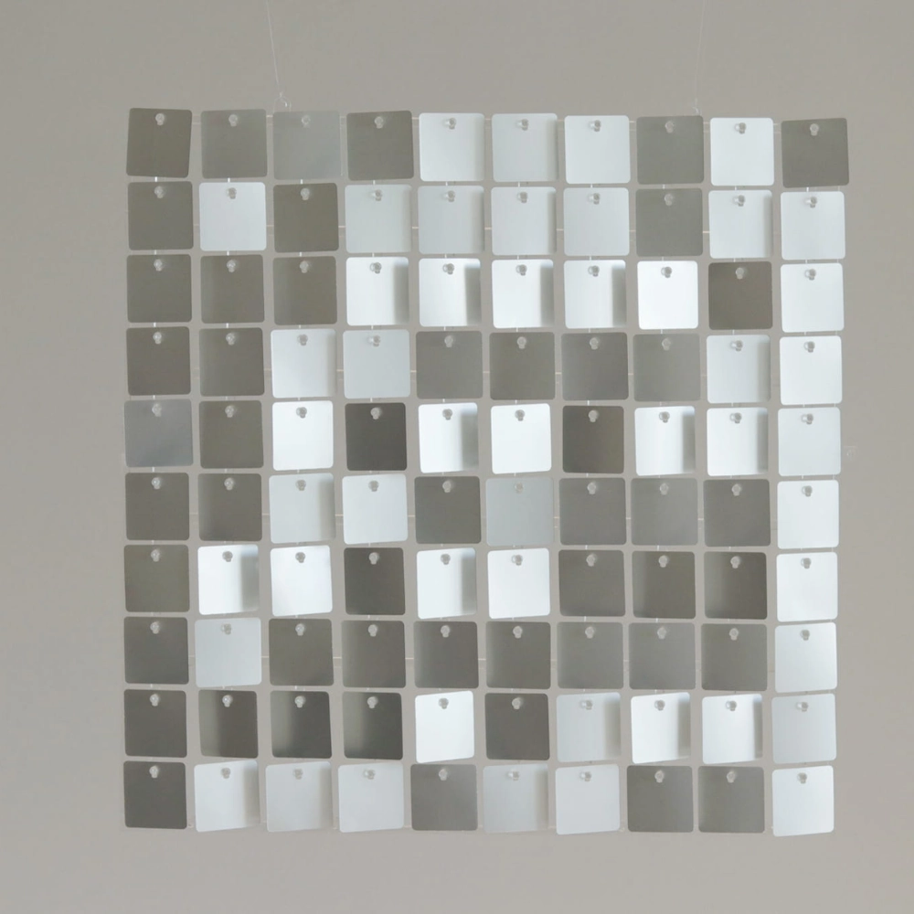 Ścianka cekinowa , panel matowy srebrny, dekoracja, ścianka balonowa tło