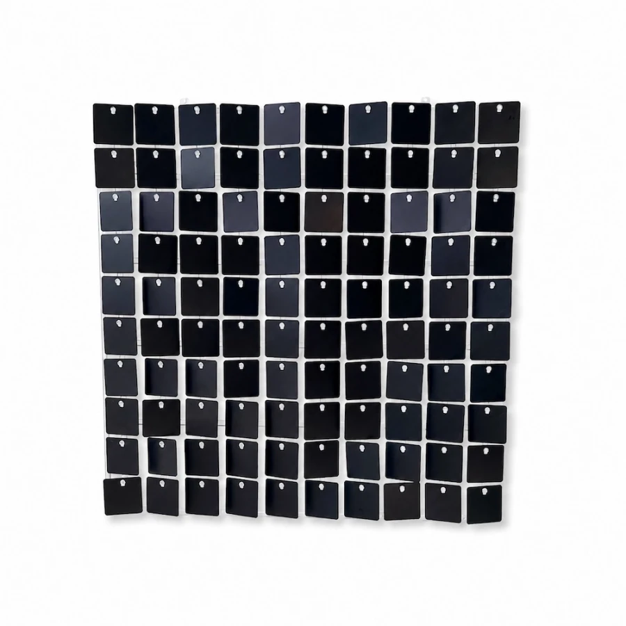 Ścianka cekinowa , panel matowy czarny, dekoracja, tło na urodziny, 30cm x 30cm
