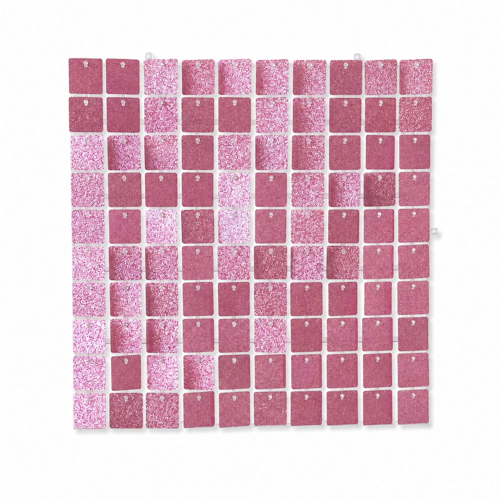 Ścianka cekinowa , panel brokatowy różowy, dekoracja, tło na urodziny, 30cm x 30cm