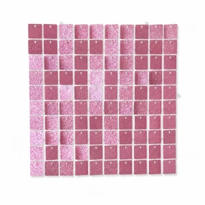 Ścianka cekinowa, panel brokatowy różowy, 30cm x 30cm