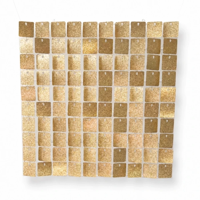 Ścianka cekinowa , panel brokatowy złoty, dekoracja, tło na urodziny, 30cm x 30cm