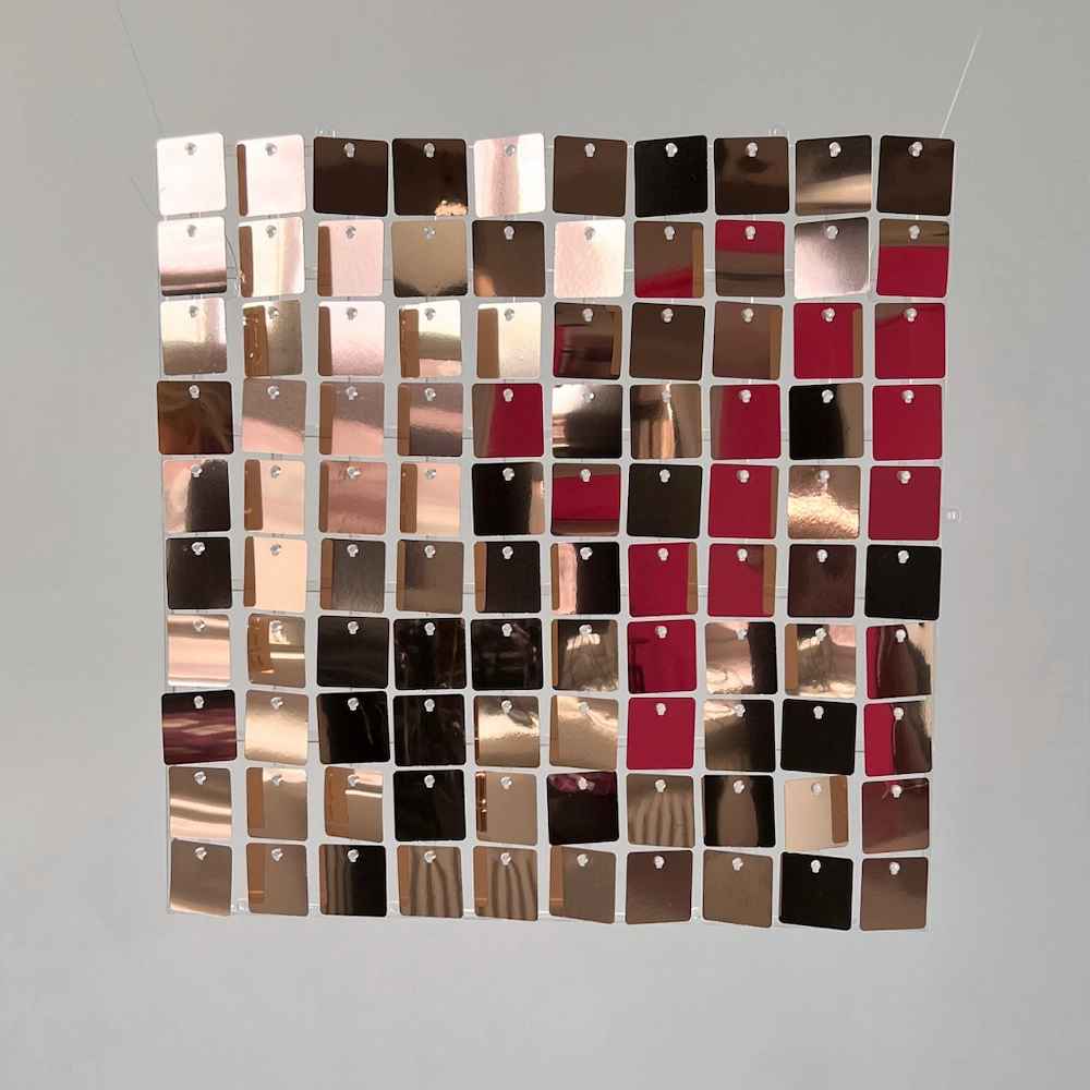 Ścianka cekinowa, panel błyszczący złoty szampański, 30cm x 30cm