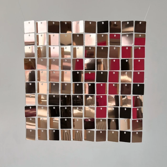 Ścianka cekinowa, panel błyszczący złoty szampański, 30cm x 30cm