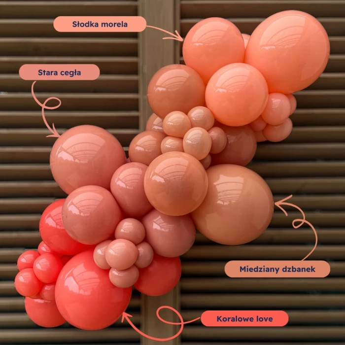 girlanda balonowa, słodka morela, stara cegła, miedziany dzbanek, koralowe love.webp