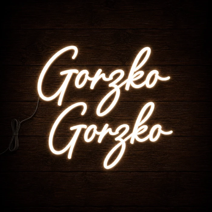 Napis led - Gorzko, Gorzko, dekoracja neon ślub