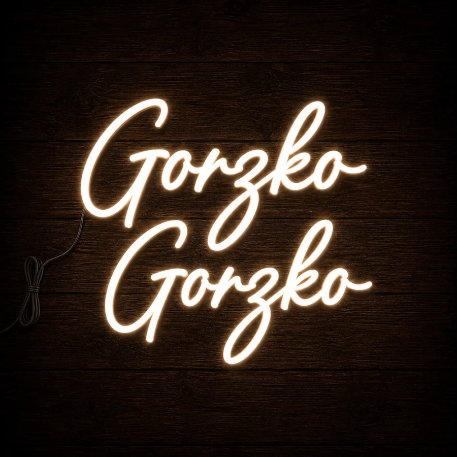Napis led - Gorzko, Gorzko, dekoracja neon ślub