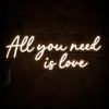 Napis led - All you need is love - wersja 2, neon dekoracja ślub