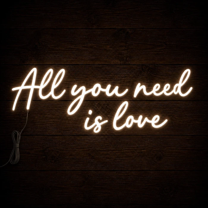 Napis led - All you need is love - wersja 2, neon dekoracja ślub