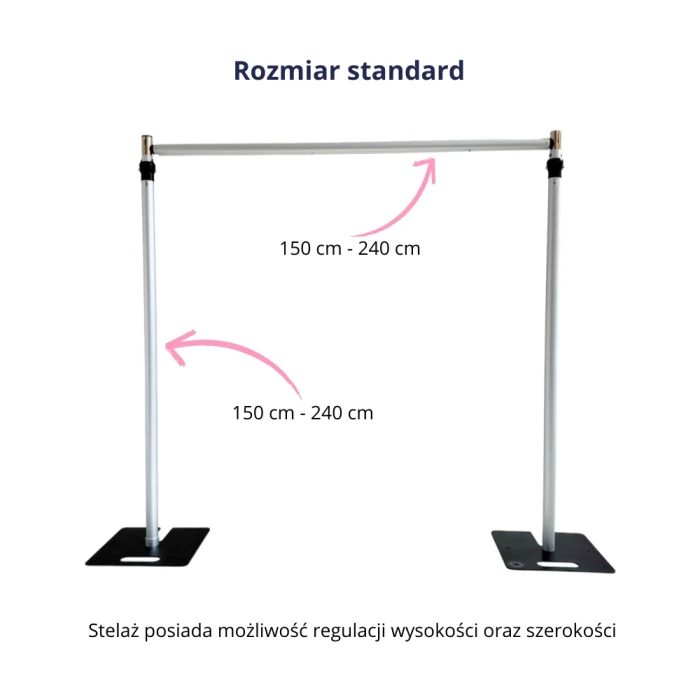 Stelaż regulowany rozmiar S, wymiary