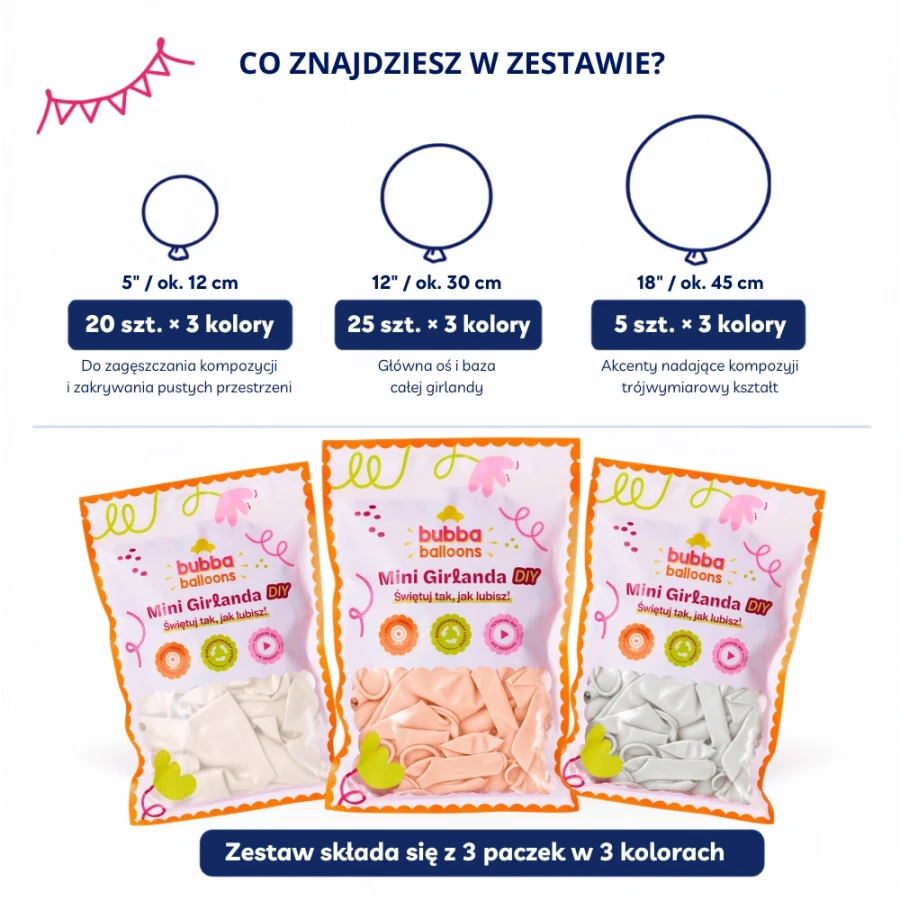 Girlanda balonowa - kremowo - brzoskwiniowa.webp