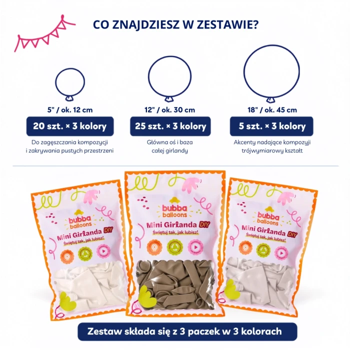 Girlanda balonowa - brązowo - kremowa.webp