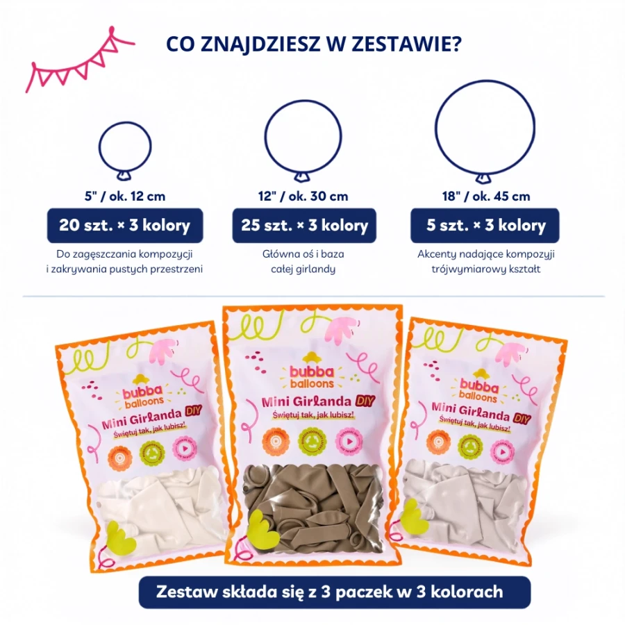 Girlanda balonowa - brązowo - kremowa.webp