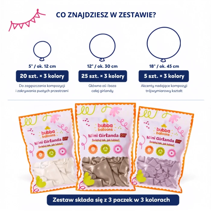 Girlanda balonowa - złoto -różowa.webp