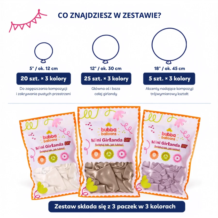 Girlanda balonowa - złoto -różowa.webp