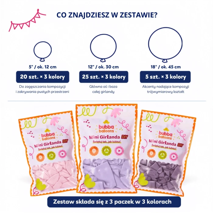Girlanda balonowa - fioletowo-różowa.webp