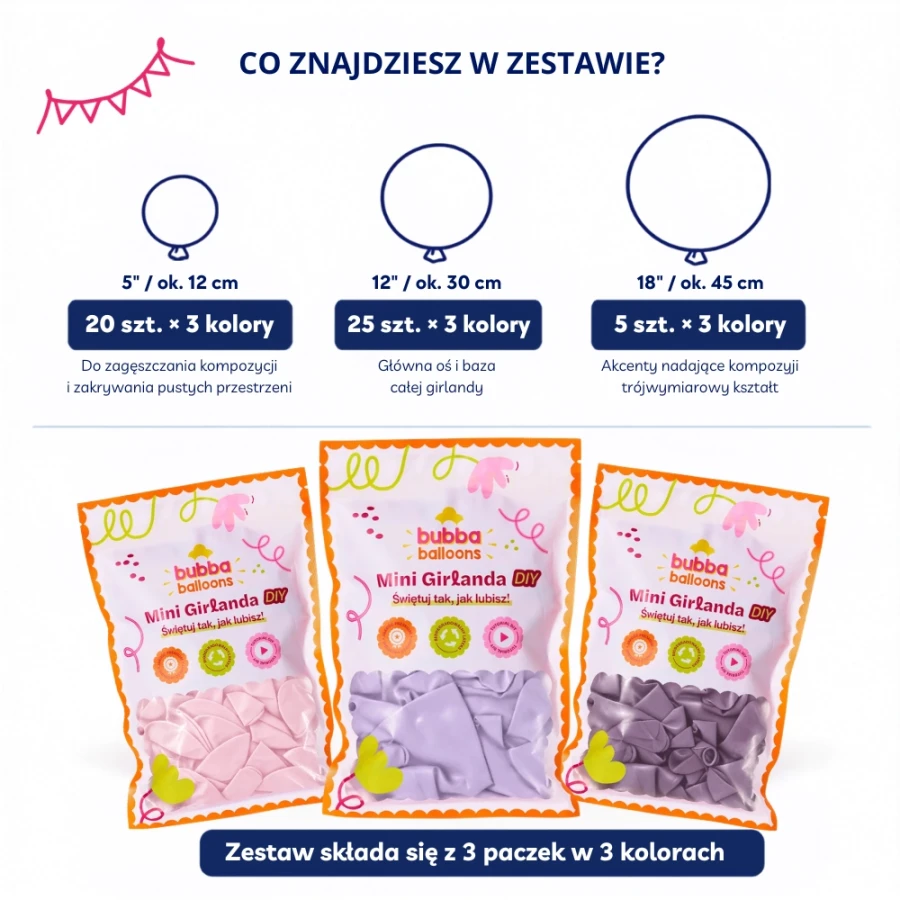 Girlanda balonowa - fioletowo-różowa.webp