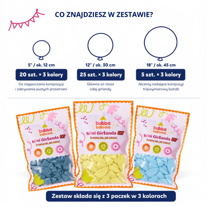 Girlanda balonowa - niebiesko-żółta.webp