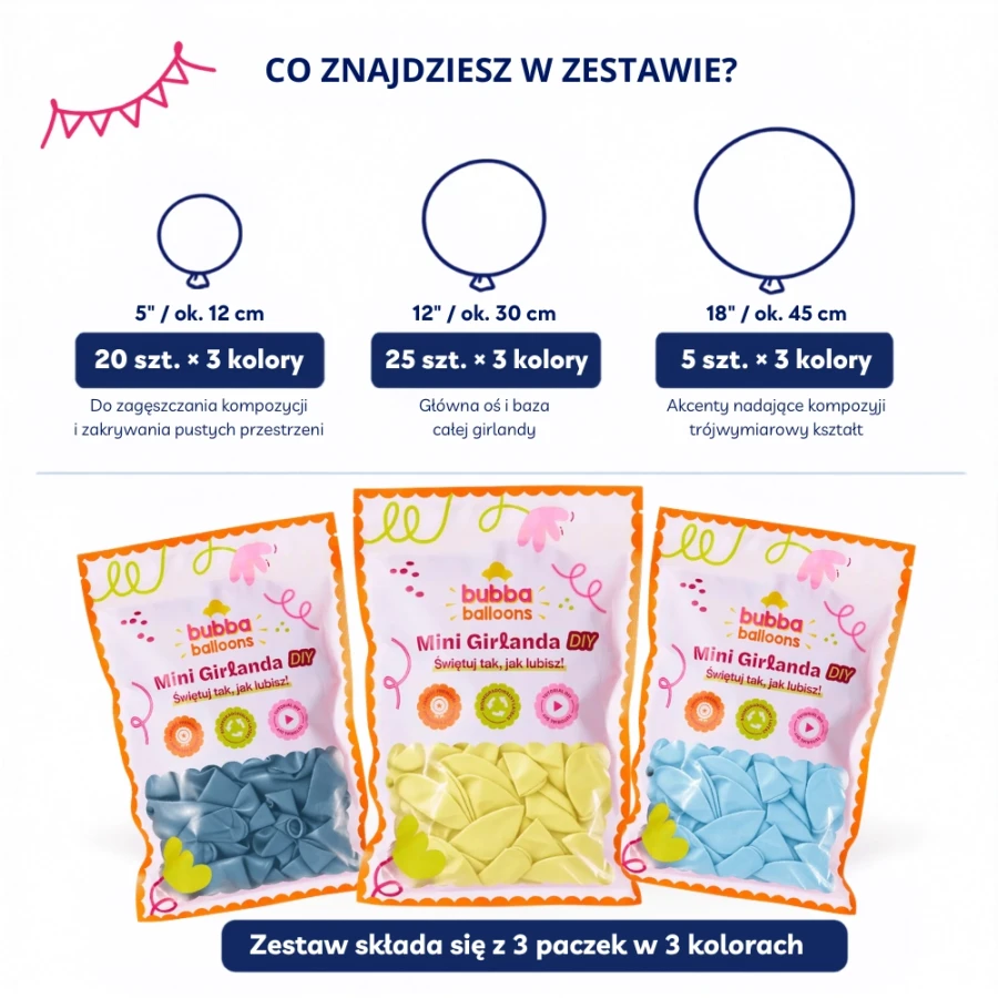 Girlanda balonowa - niebiesko-żółta.webp
