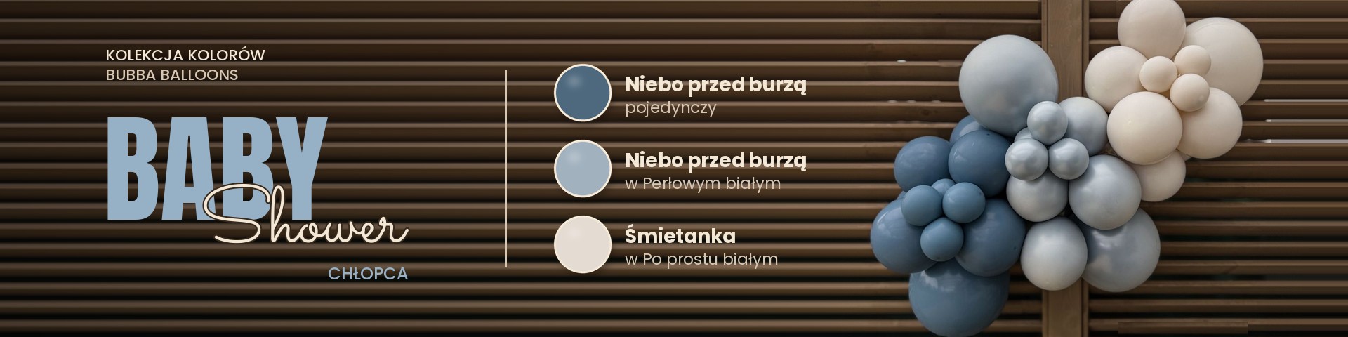 Kolekcja Baby Shower dla chłopca – balony i dekoracje