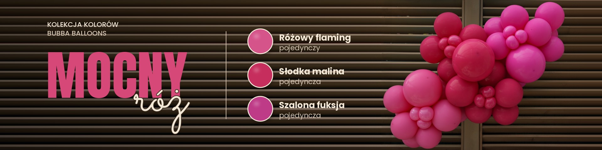 Kolekcja Mocny róż – balony i dekoracje w odcieniach różu